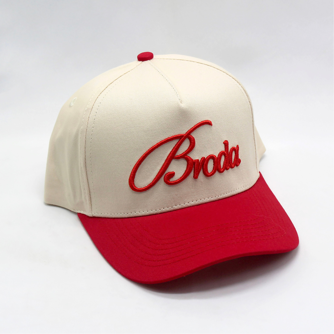 Broda Signature Trucker - Vintage Cream & Red