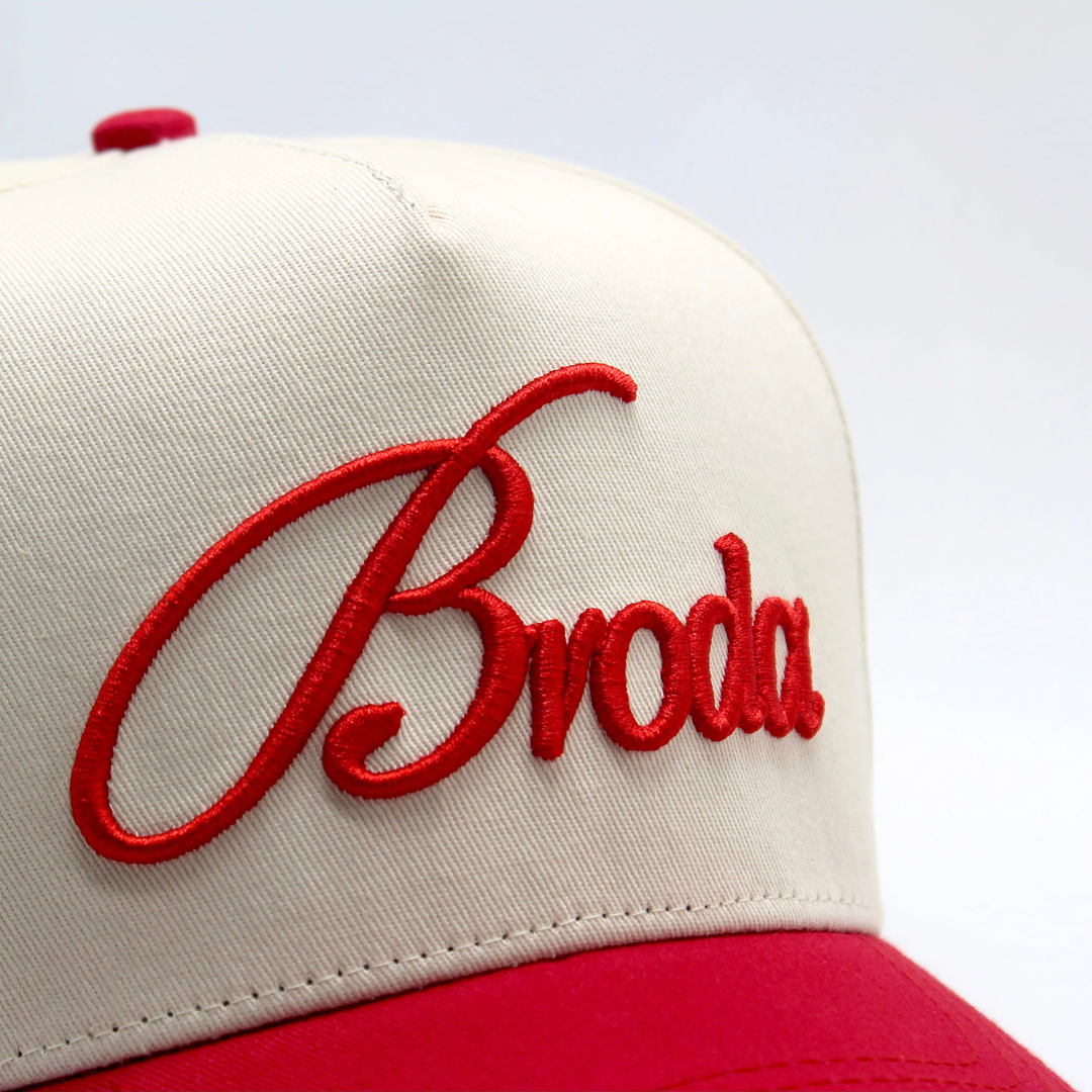 Broda Signature Trucker - Vintage Cream & Red