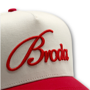 Broda Signature Trucker - Vintage Cream & Red