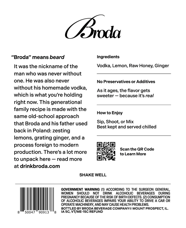 Broda Lemon Honey Ginger Vodka (750mL)